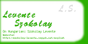 levente szokolay business card